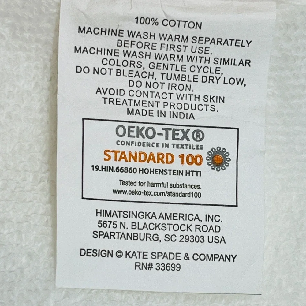NWT Kate Spade HandTowel White 16